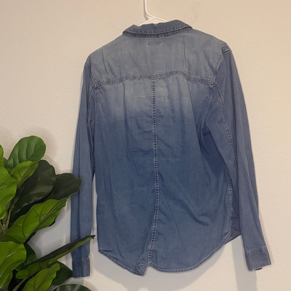 Calvin Klein Jeans Blue Denim Pearl snap long sleeve button up XL - Picture 5 of 5